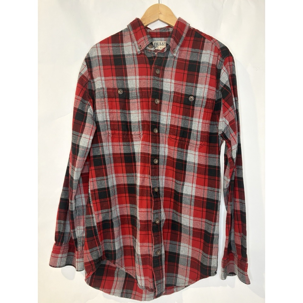 Duluth Trading Men's Burlyweight Flannel Trim Fit Button Up Flannel Shirt MTall